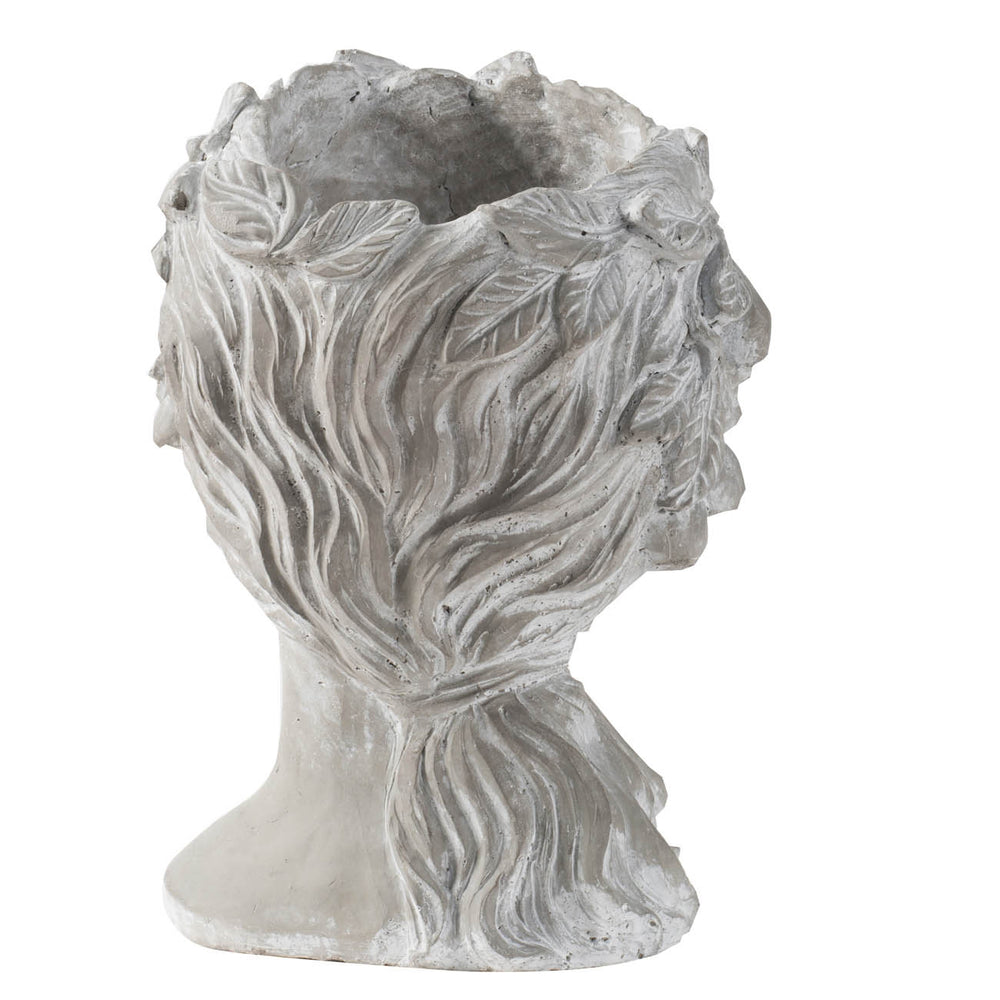 Cement Bust Wall Planter - Indoor Outdoor Home Garden Decor, 8' x 9' x 11.5' Media 5