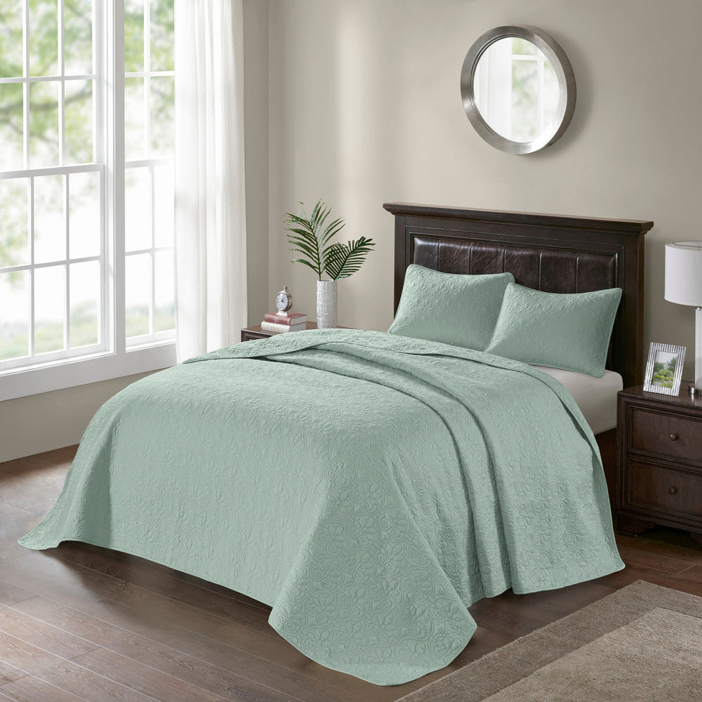 Reversible Bedspread Set Seafoam Queen Media 7