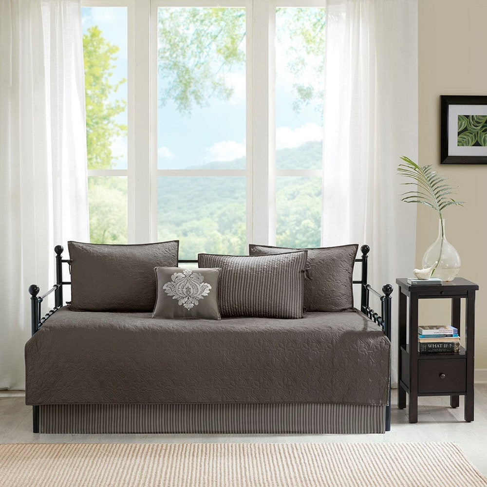 6 Piece Reversible Daybed Cover Set Dark Grey Daybed Media 8
