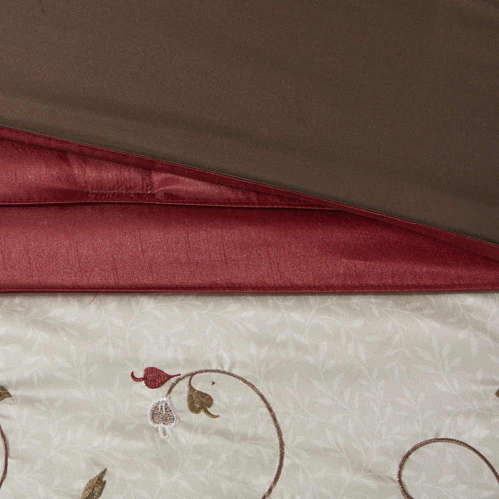 Embroidered 7 Piece Comforter Set Red Queen Media 11