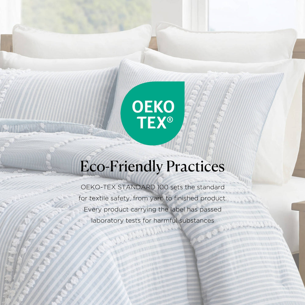 3- Piece King Cotton Yarn Dyed Comforter Set Media 8