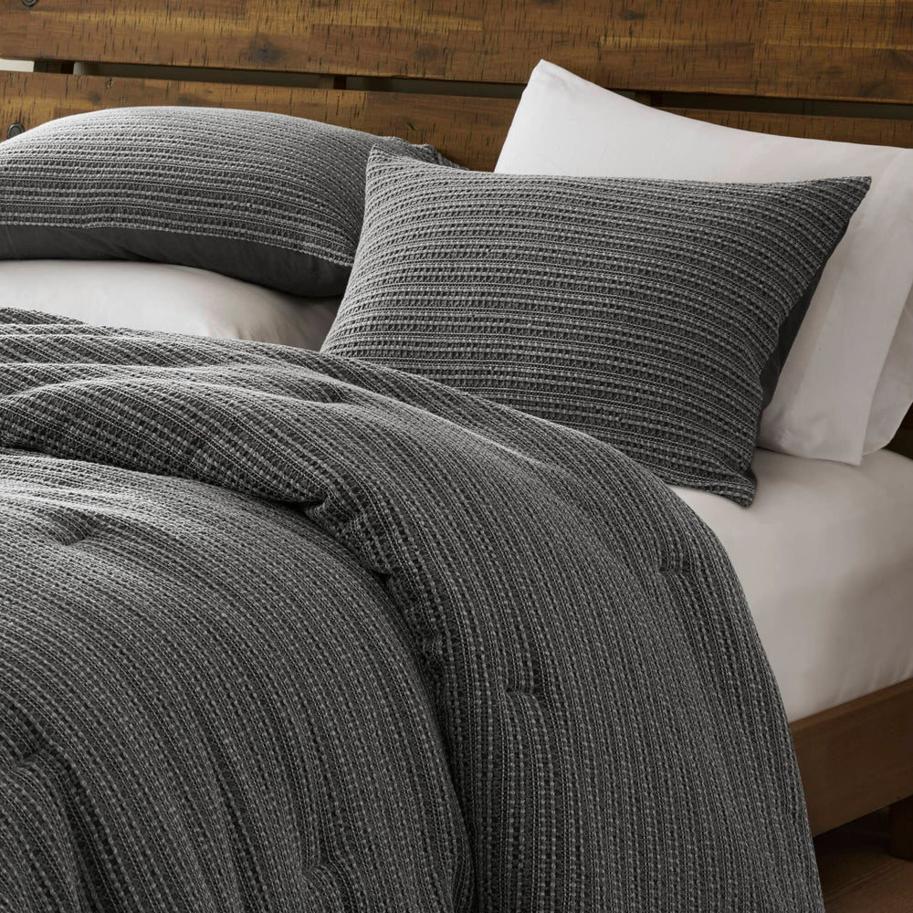 3PCS Full/Queen Waffle Washed Comforter Set Media 14