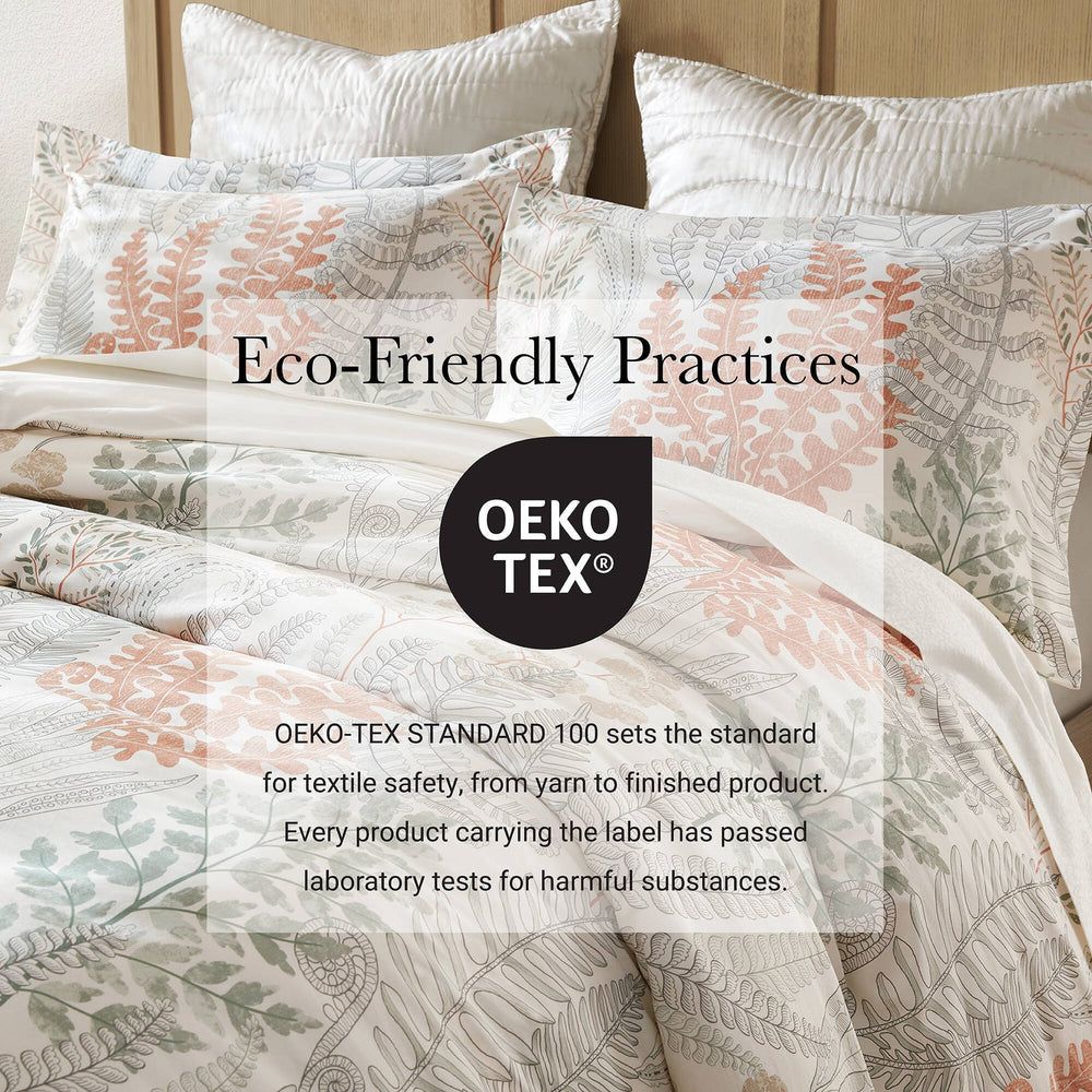 3-Piece King 100% Cotton Sateen Duvet Cover Set,Terracotta/Linen Media 3