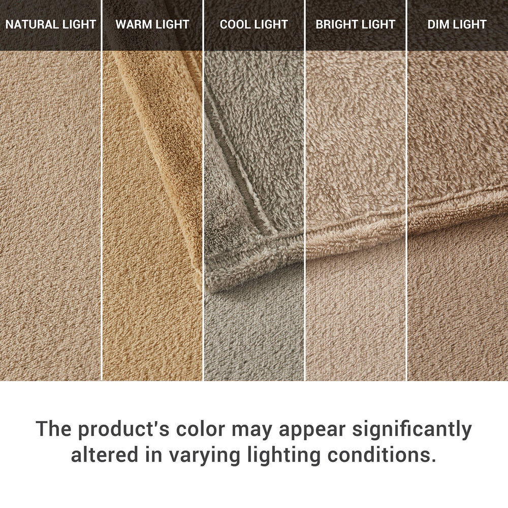 4 PCS Full Micro Plush Sheet Set Taupe Media 11