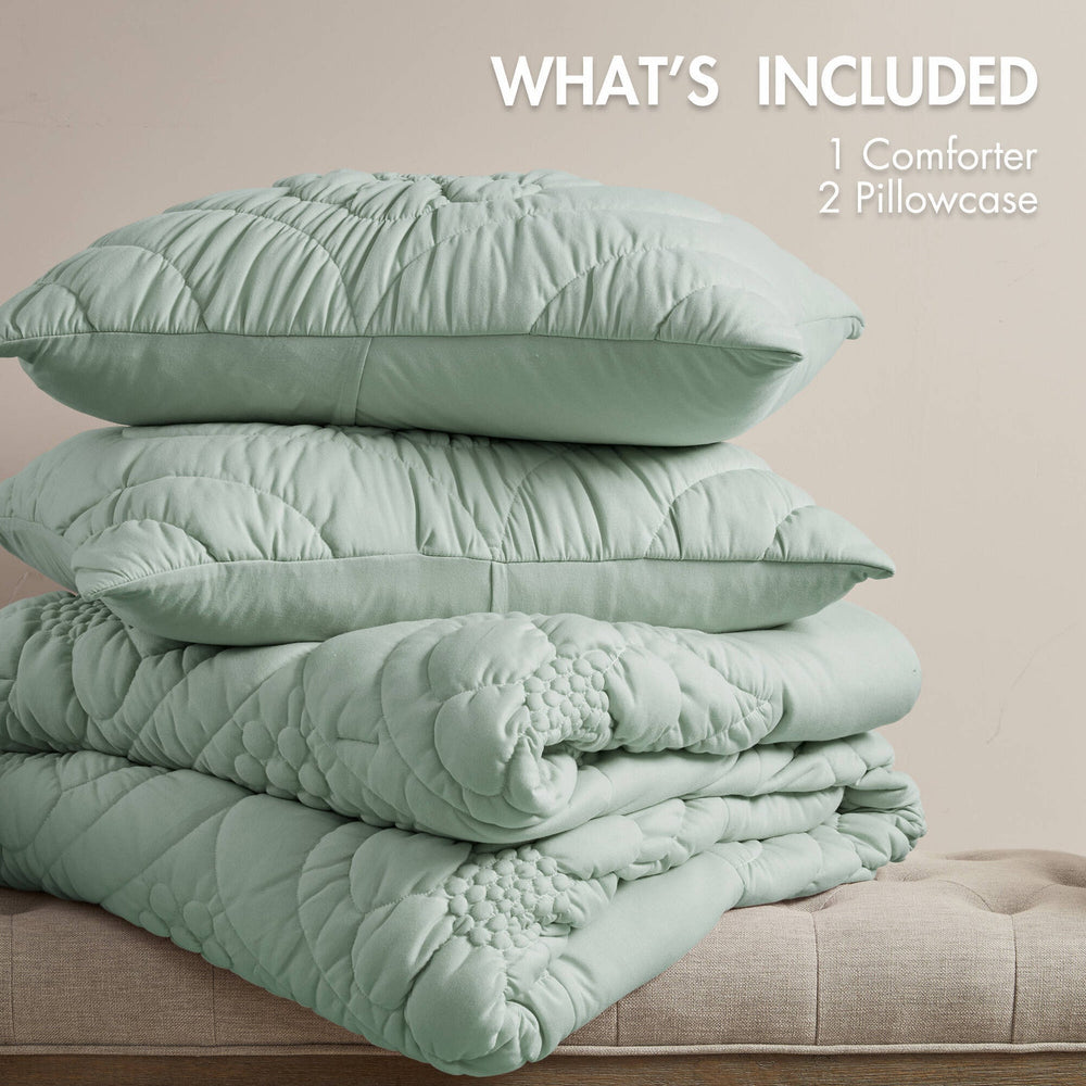 3-Piece King Comforter Set,Sage Media 6