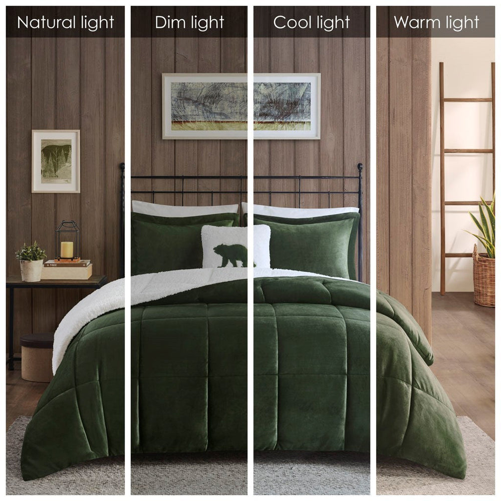 King Plush to Sherpa Down Alternative Comforter Set Media 10
