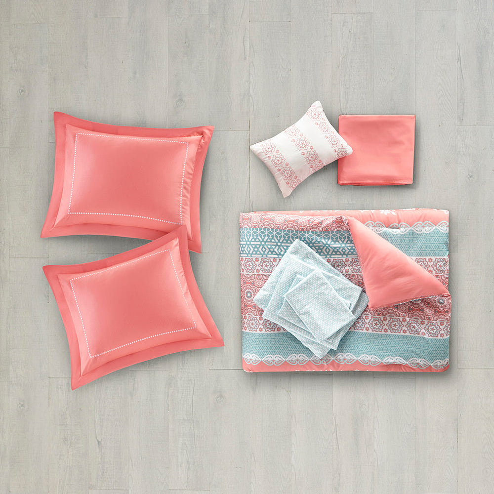 Queen Boho Comforter Set with Bed Sheets Media 16