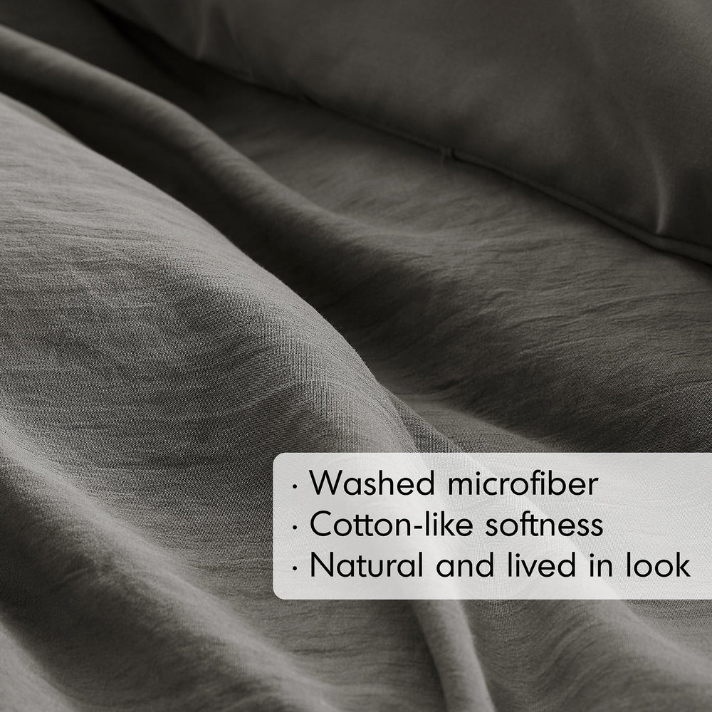 3-Piece Cal King Soft Washed Pleated Comforter Set Media 5