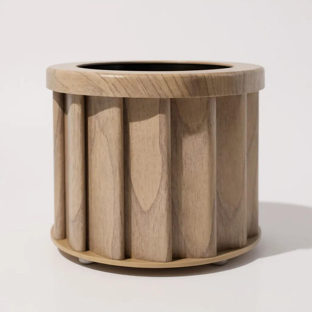 Round Strata Planter SM - Ash Brown Media 1