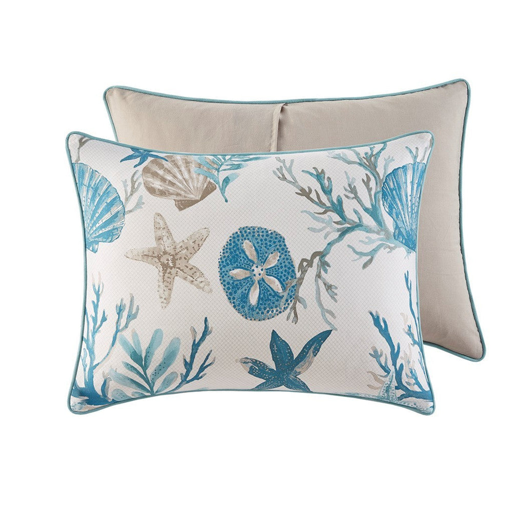 7 Piece Cotton Sateen Comforter Set Aqua Queen Media 2