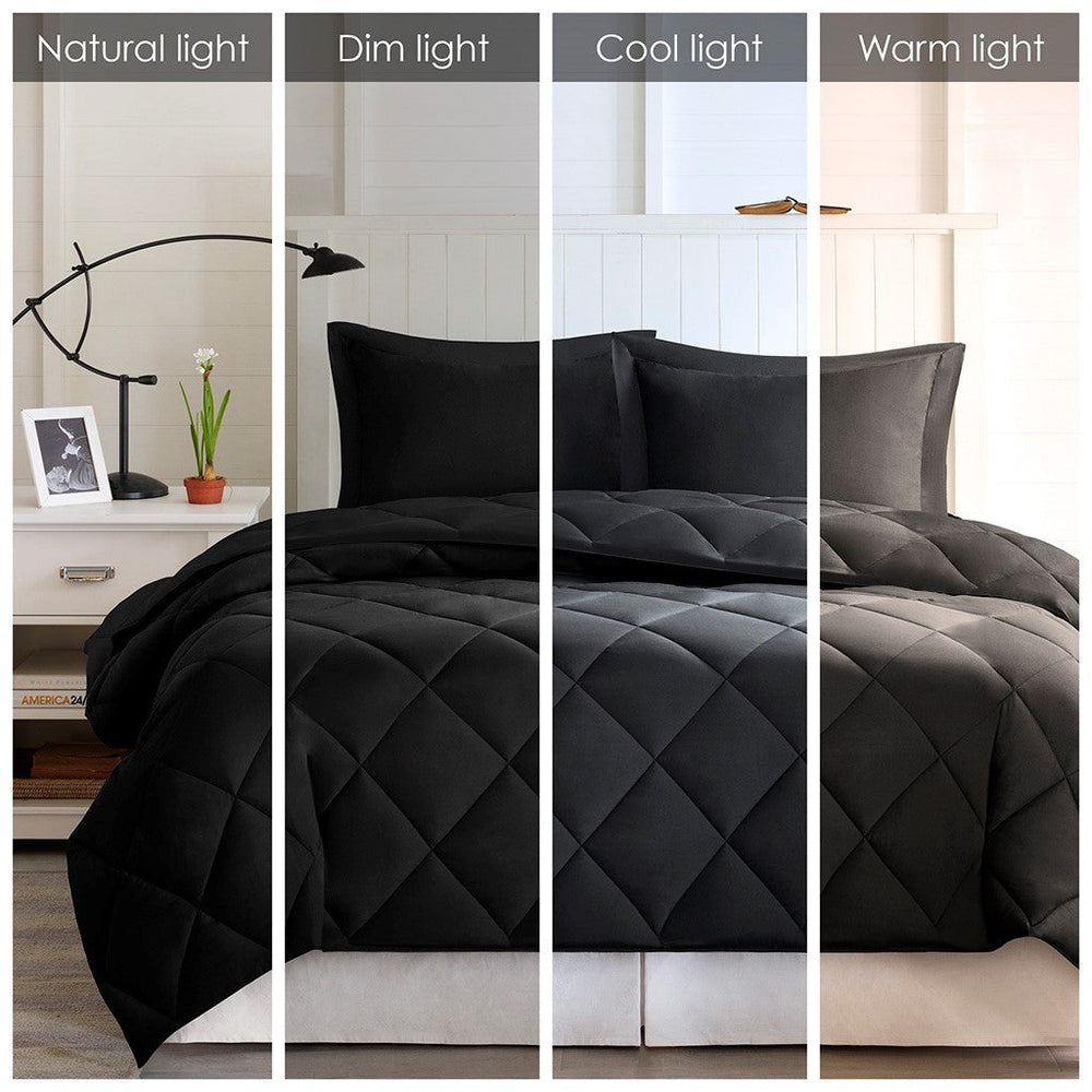 Twin/Twin XL 3M Scotchgard Diamond Quilting Reversible Down Alternative Comforter Set Media 5