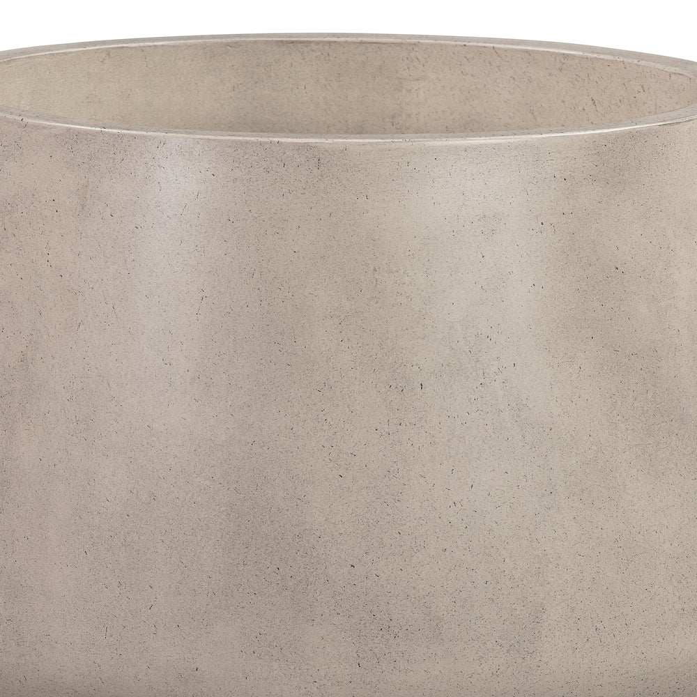 Amethyst Medium Round Lightweight White Concrete Indoor or Outdoor Planter in white Media 6