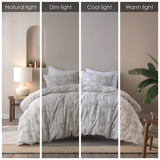 3 Piece Cotton Jacquard Duvet Set-Full/Queen Media 4