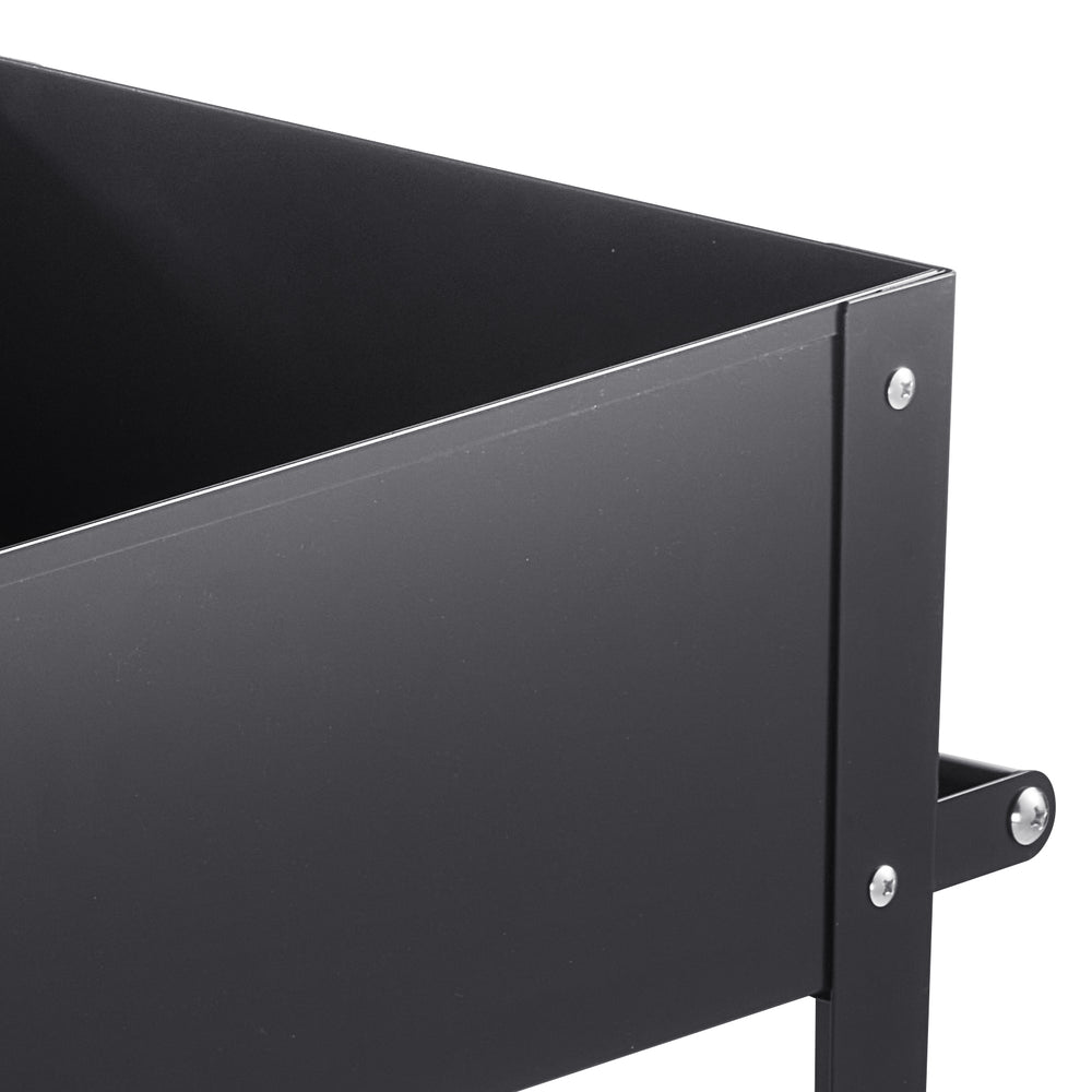 Raised Garden Bed, 42.5 x 19.5 x 31.5 inch Galvanized Metal Planter Box, Elevated Outdoor Planting Boxes with Legs, for Growing Flowers/Vegetables/Herbs in Backyard/Garden/Patio/Balcony, Black Media 5