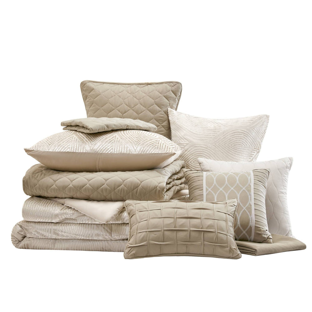 10- Piece Cal King Jacquard Comforter Set Media 17