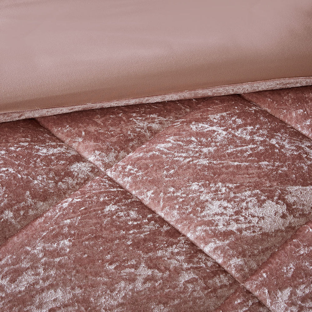 King/Cal King Velvet Duvet Cover Set with Throw Pillow Media 3