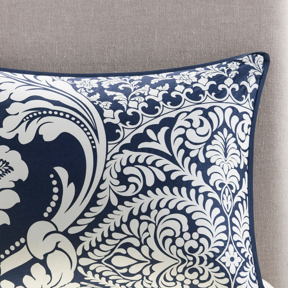 7 Piece Cotton Printed Comforter Set Indigo Cal King Media 3