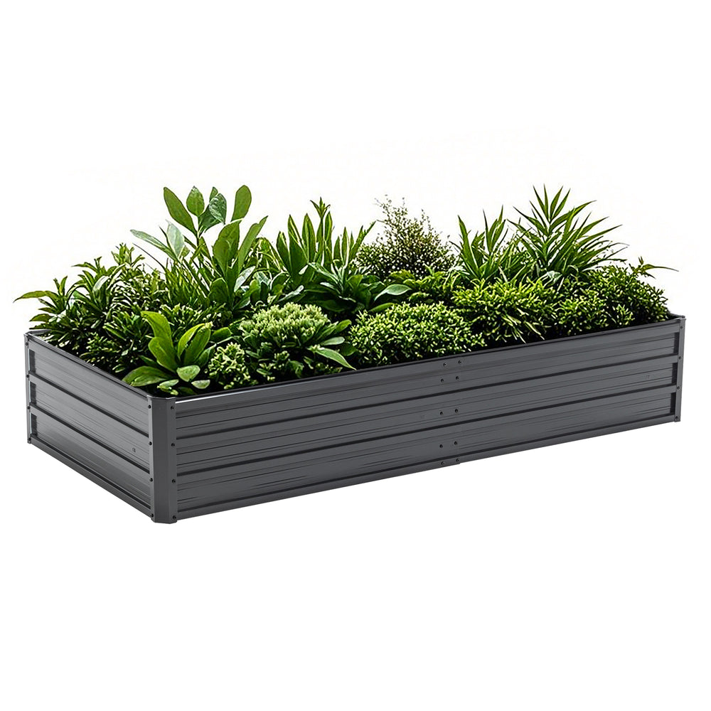 6x3x1 FT Metal Raised Garden Bed Outdoor Reinforced Galvanized Rustproof Colored Steel Planter Boxes for Vegetables, Raised Beds for Growing Flowers Herbs Succulents Media 9