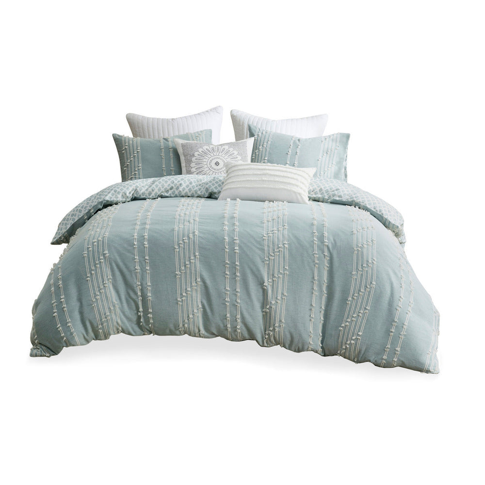 King/Cal King 3 Piece Cotton Jacquard Duvet Cover Set Media 19