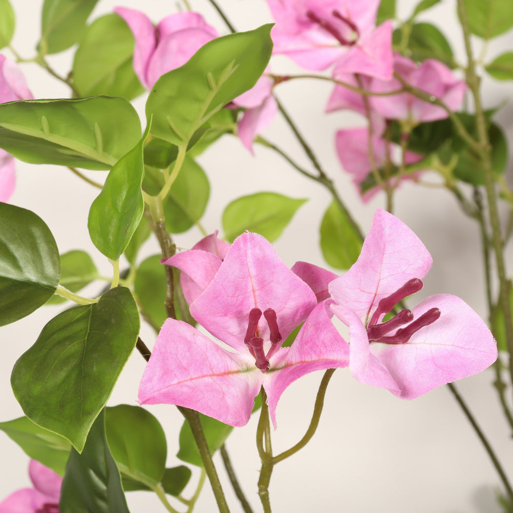 Artificial Bougainvillea Tree with Black Plastic Pot, Realistic Faux Flowering Plant in Green Leaves and Pink Blooms, 72-Inch Indoor Decor for Home Office Media 10