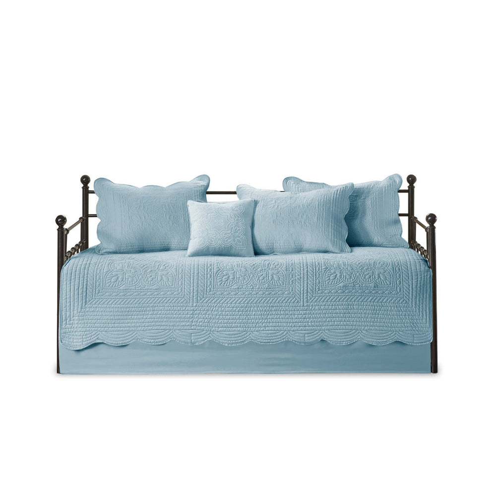 6 Piece Reversible Scalloped Edge Daybed Cover Set Blue Daybed Media 15
