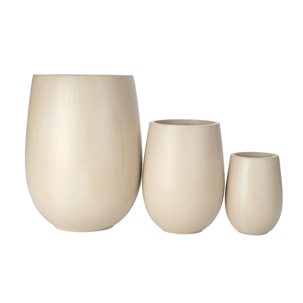 U_STYLE Lightweight Round MGO Outdoor Planter Set-3 Sizes (15.6''/10.74''/7.3''),Large Outdoor Indoor Flower Pots with Drainage Hole,Perfect for Lawn, Patio, Poolside & Indoor Decor Media 12
