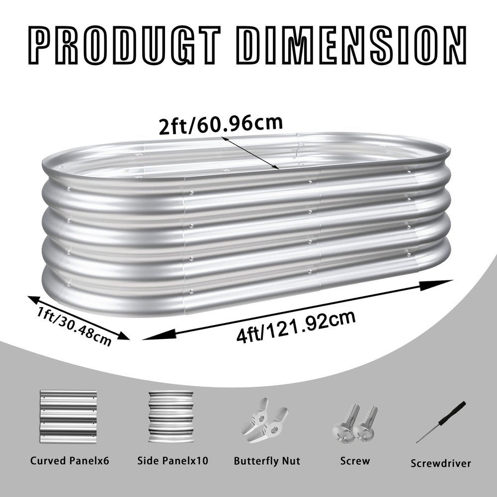 Galvanized Raised Garden Bed Kit for Vegetables, Flowers & Herbs, Rust-Resistant, Easy Assembly Media 3