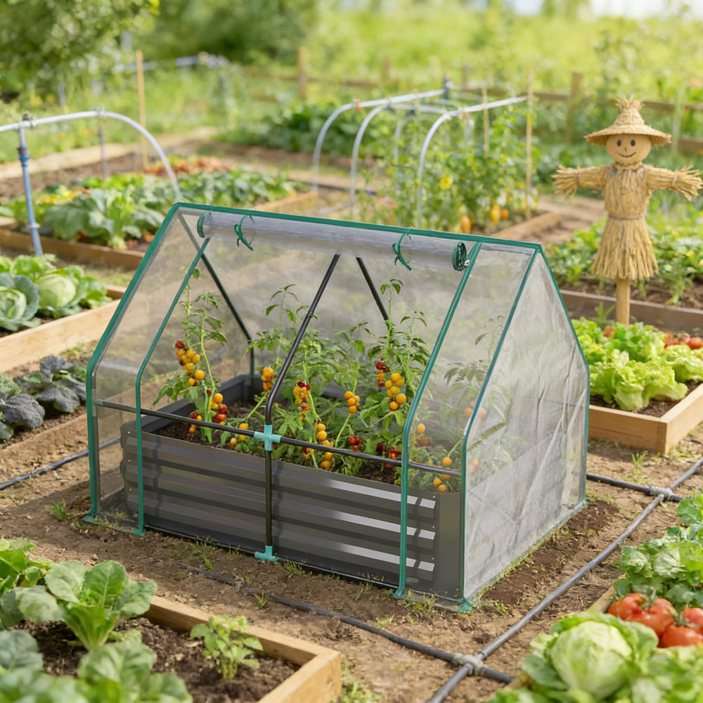 2-in-1 Raised Planter Greenhouse,Raised Garden Bed,Planter Raised Bed Media 1
