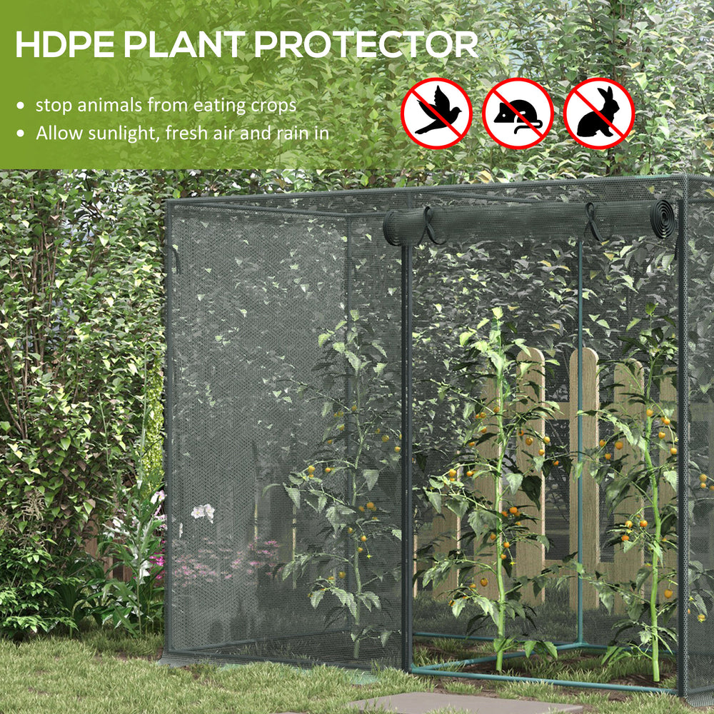 Outsunny 6' x 3' Crop Cage, Plant Protection Tent with Zippered Doors for Vegetable Garden, Backyard, Black Media 4