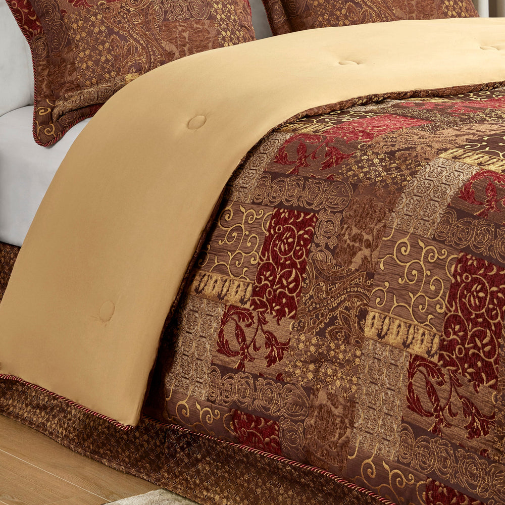 4 Piece Brown Comforter Set Brown King Media 5