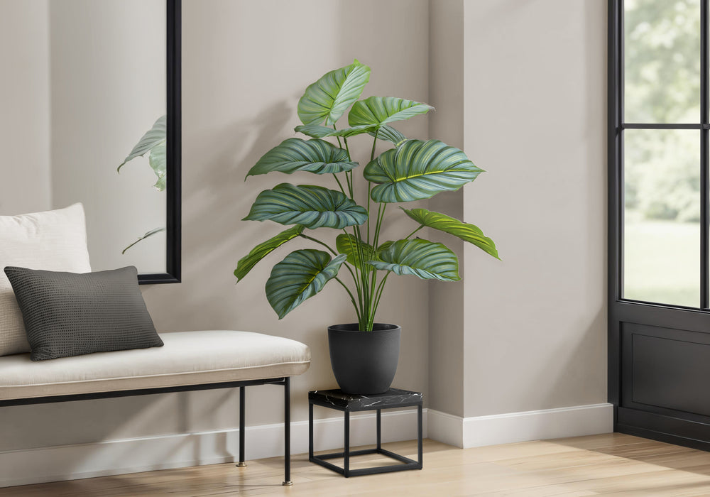 Artificial Plant, 24' Tall, Calathea, Indoor, Faux, Fake, Table, Greenery, Potted, Real Touch, Decorative, Green Leaves, Black Pot Media 1