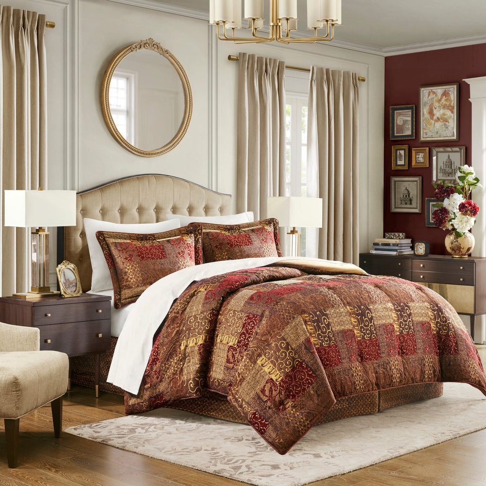 4 Piece Brown Comforter Set Brown Queen Media 8