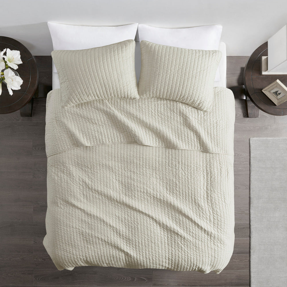 2 Piece Quilt Set Cream Twin/Twin XL Media 11