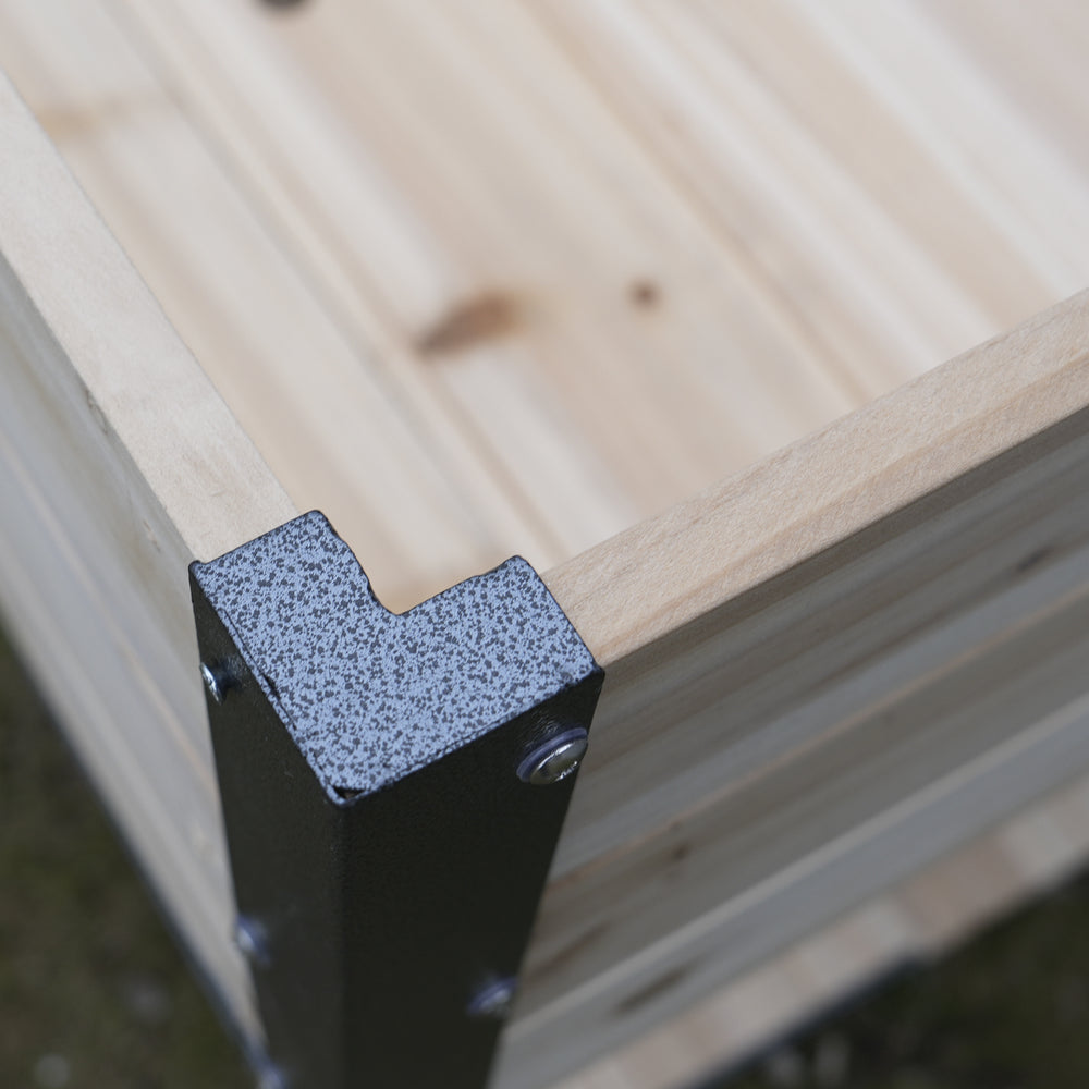 New style:     45'  Iron-wood combined growing beds with feet and storage racks. Suitable for various places such as gardens, backyards, terraces, balconies, etc. Media 9