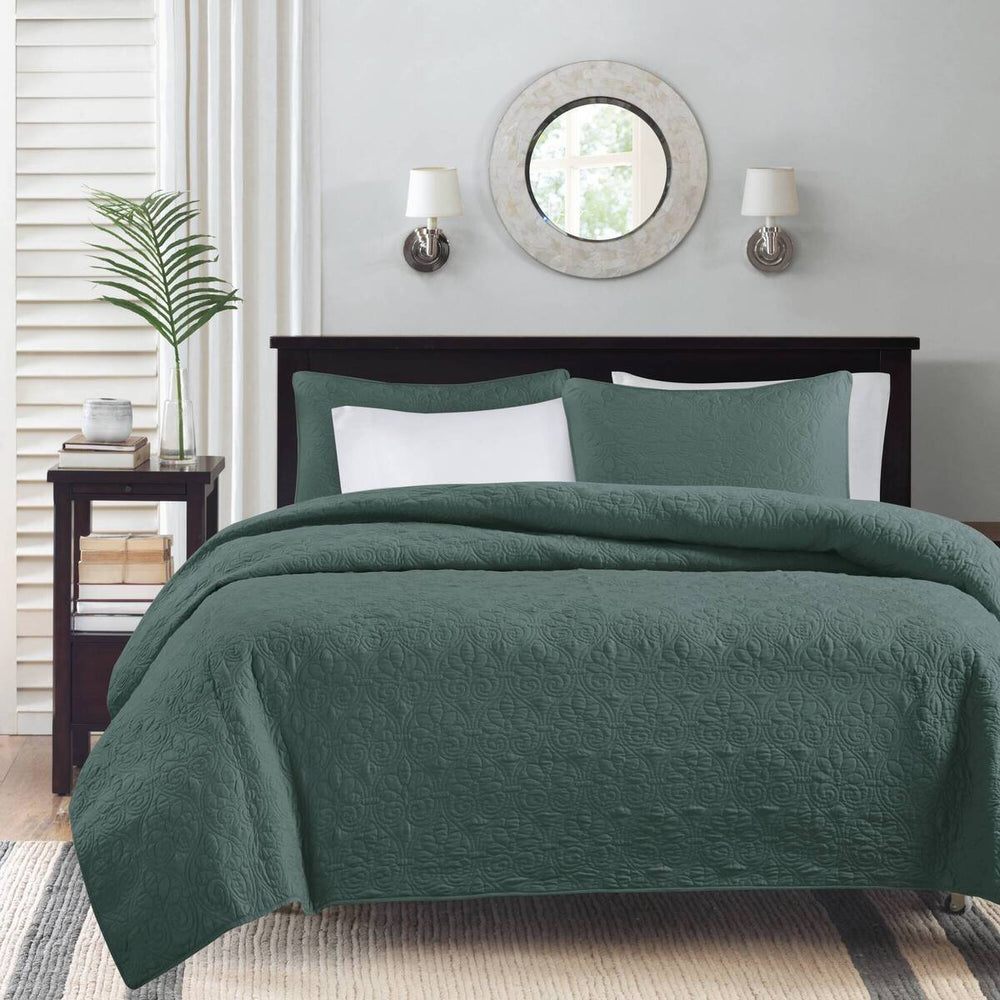 3 Piece Reversible Quilt Set Balsam Green Full/Queen Media 4