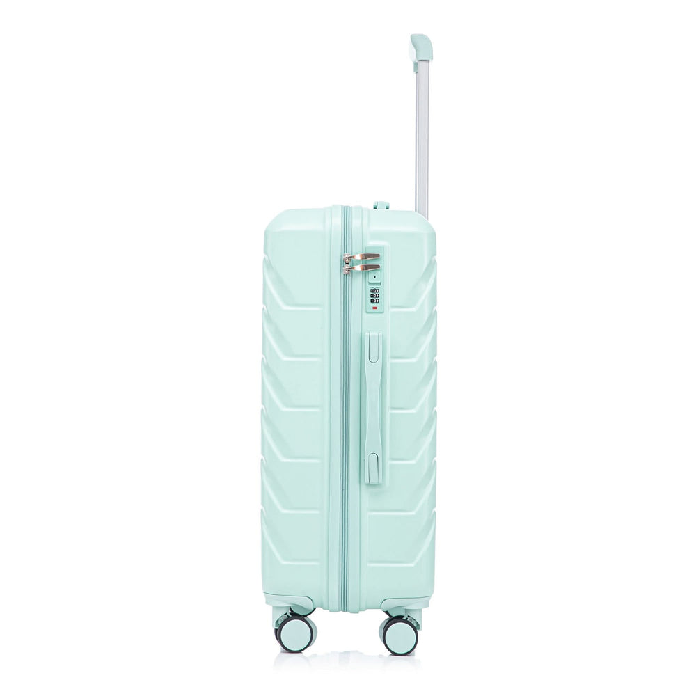 ABS Spinner Luggage Mint Green Durable 3 Piece Set & Combination Lock Media 24