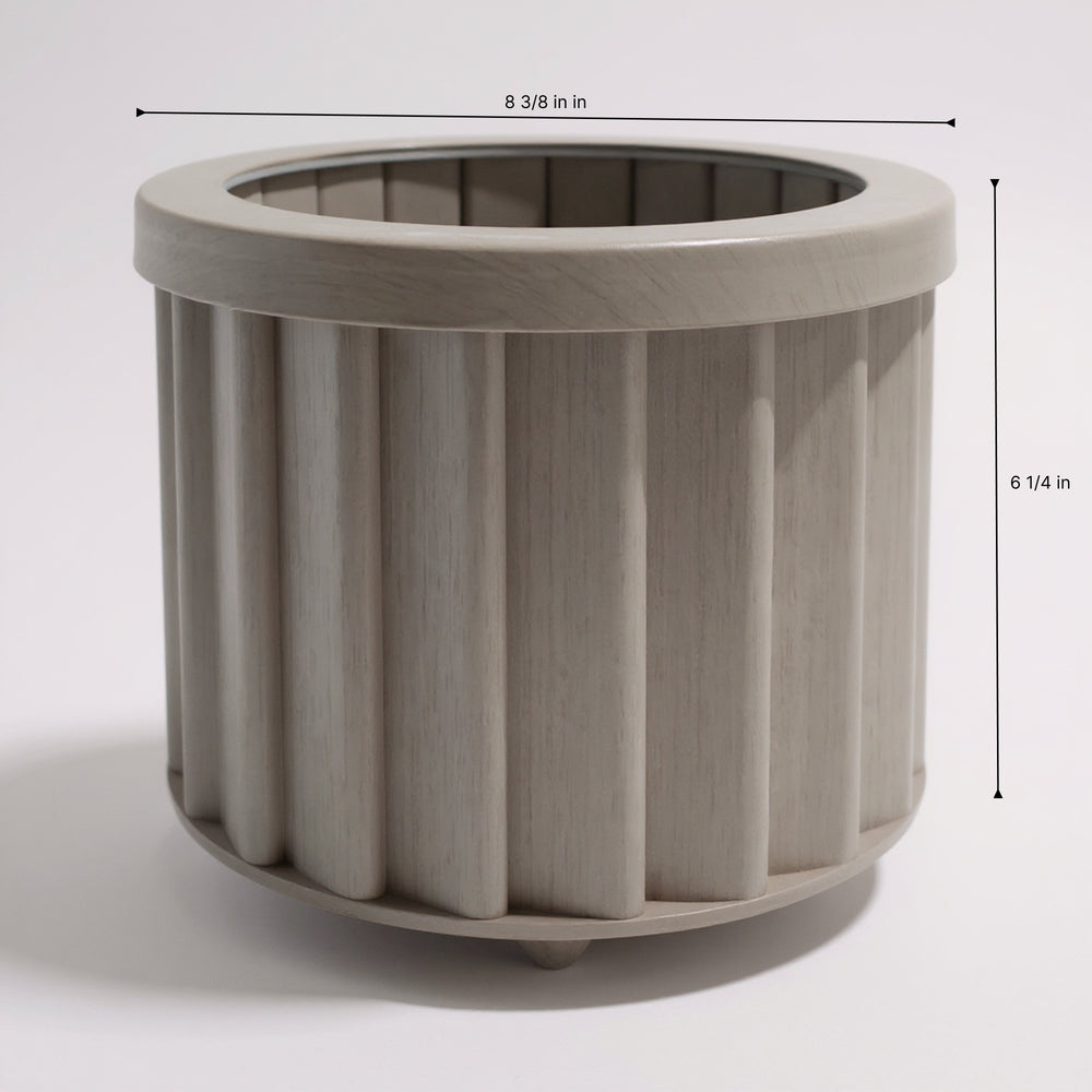 Round Strata Planter MD - Grey Brown Media 8