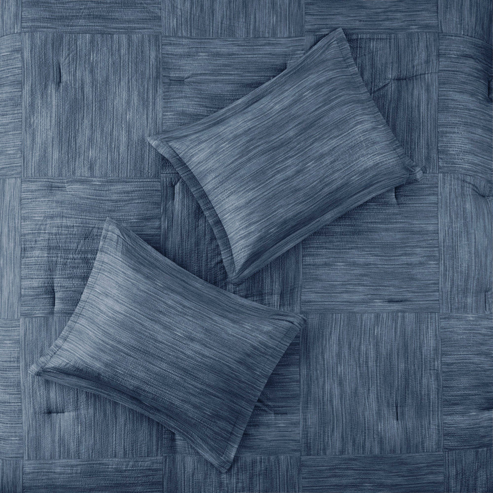 7 Piece Printed Seersucker Comforter Set Navy Cal King Media 13