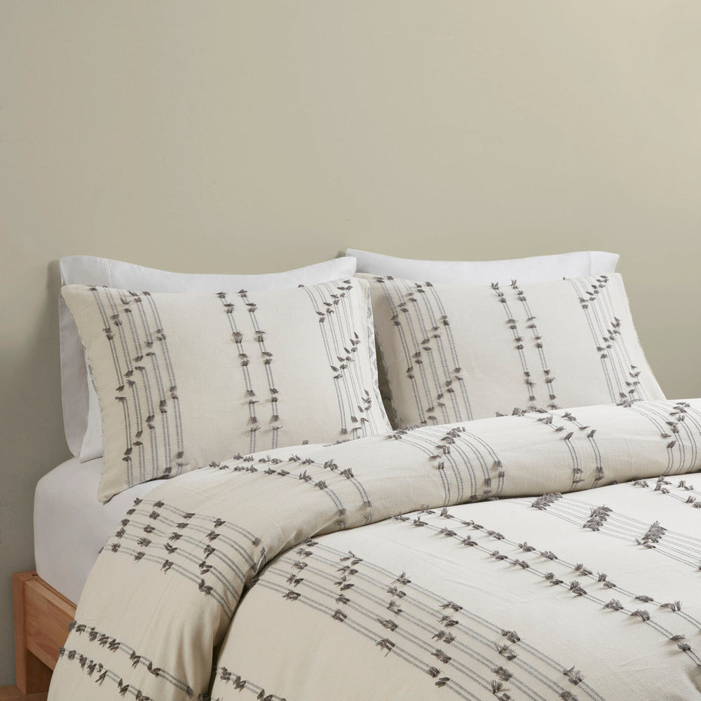 Full/Queen 3 Piece Cotton Jacquard Duvet Cover Set Media 14