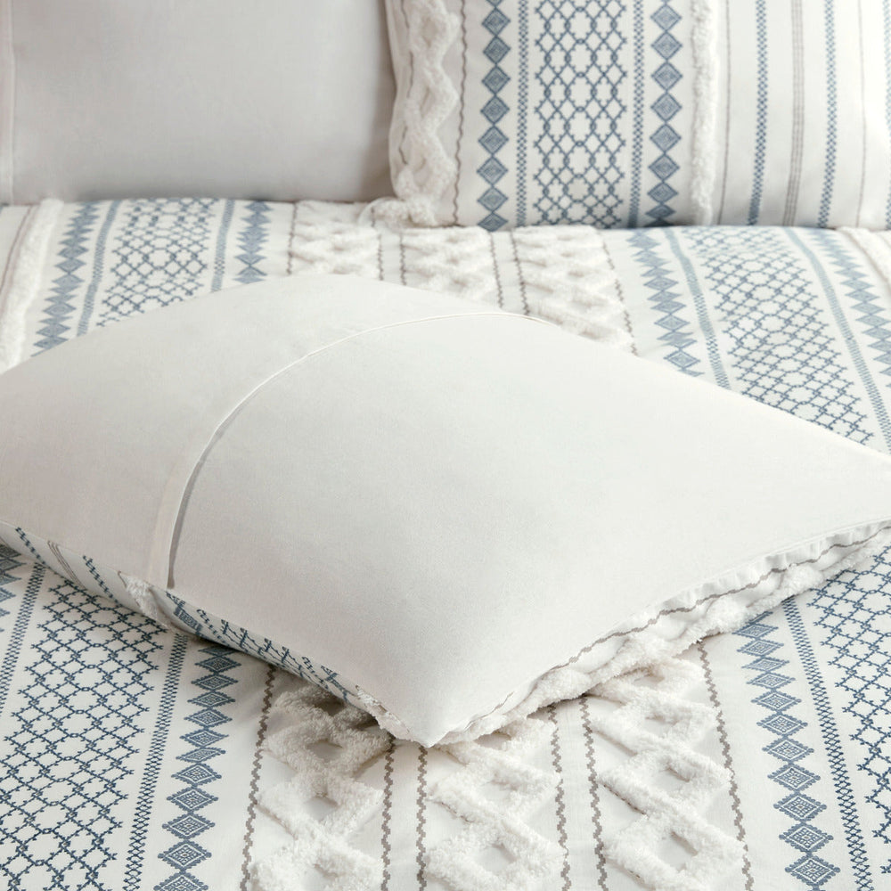 King/Cal King Cotton Printed Duvet Cover Set with Chenille Media 3