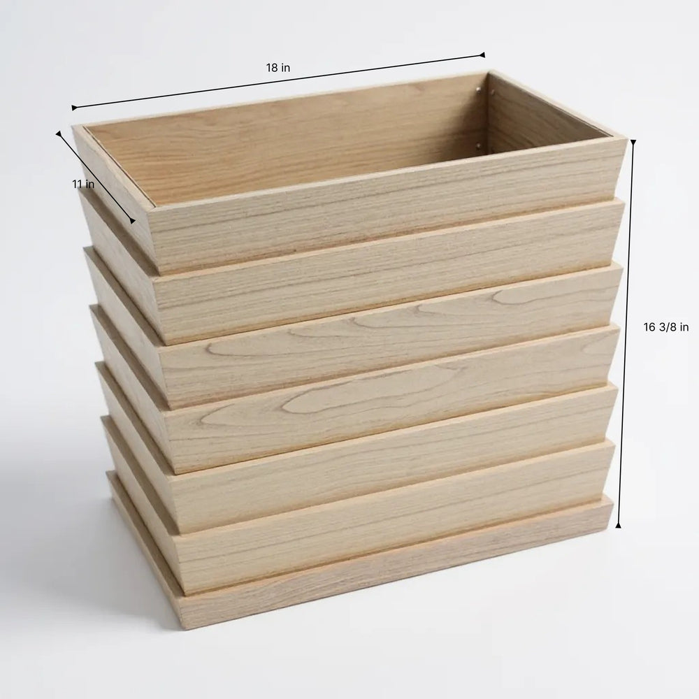 Rectanglar Ridge Box Planter Tall - Ash Brown Media 8