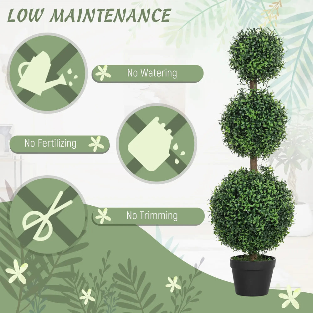2 pcs/set. Artificial Ball Boxwood Topiary Trees, Fake Plants in Pot Media 8