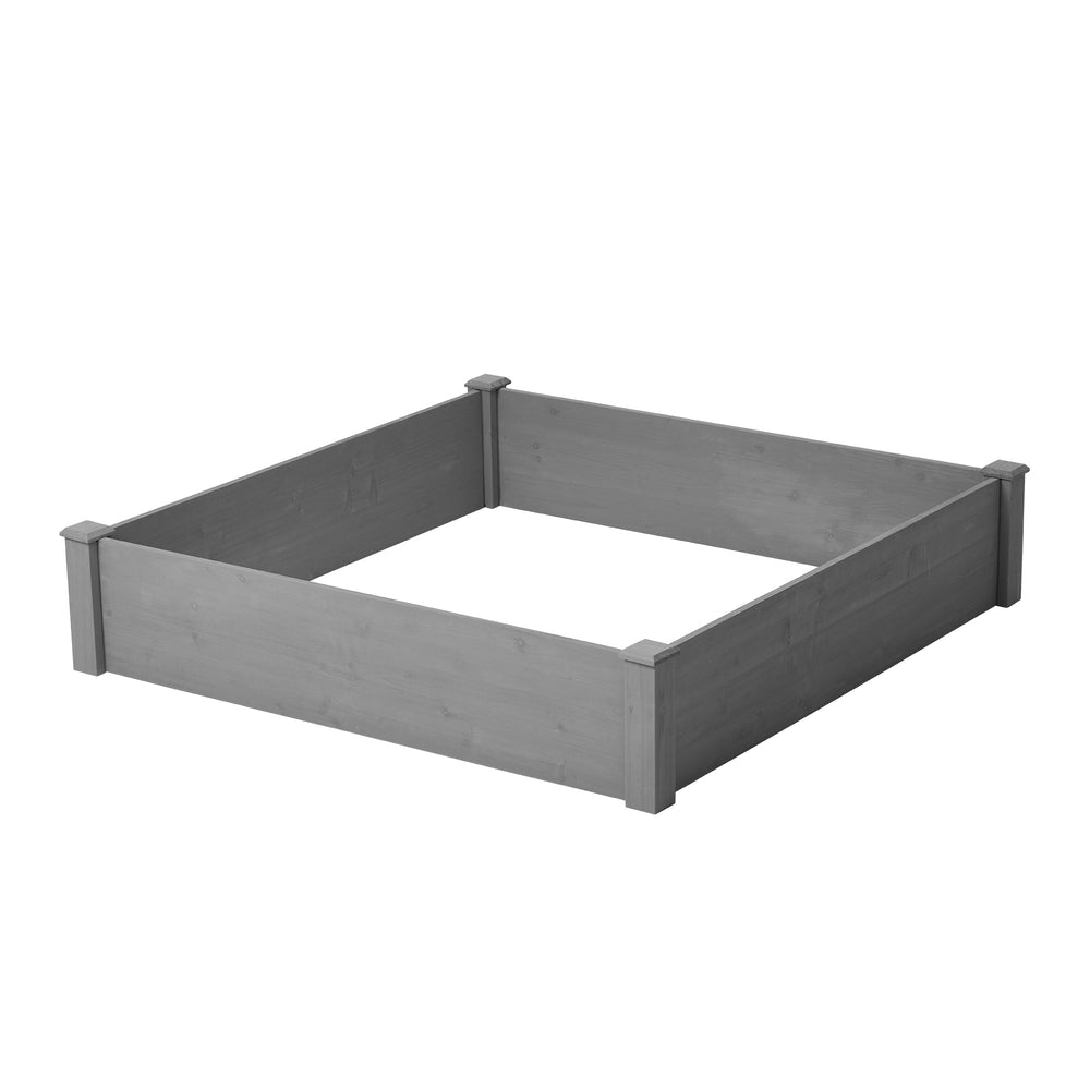 Raised Garden Bed 48x48x10'', Outdoor Wood Planter Box Over Floor, Tool-Free Assembly Media 11