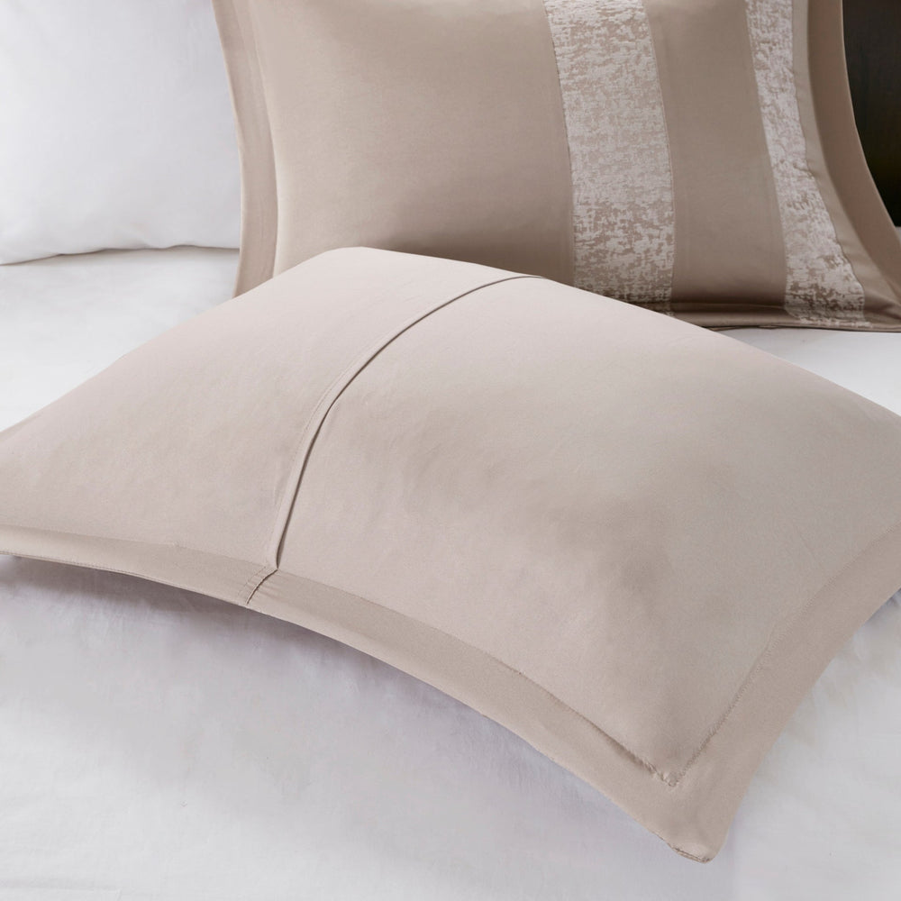 7 Piece Chenille Jacquard Comforter Set Taupe King Media 8