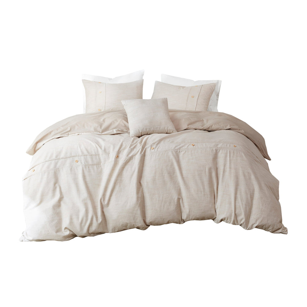 5 Piece Organic Cotton Oversized Comforter Cover Set w/removable insert Natural King/Cal King Media 14