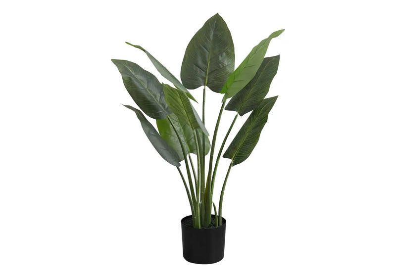 Artificial Plant, 37' Tall, Aureum Tree, Indoor, Faux, Fake, Floor, Greenery, Potted, Real Touch, Decorative, Green Leaves, Black Pot