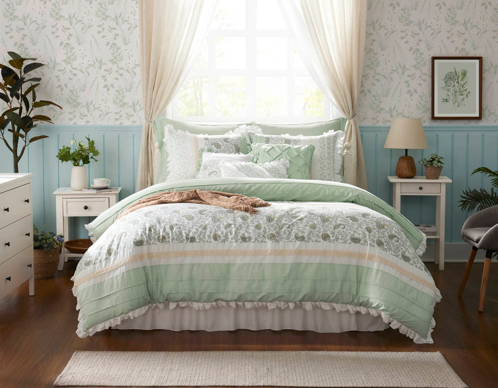 9 Piece Cotton Percale Comforter Set Queen Media 20