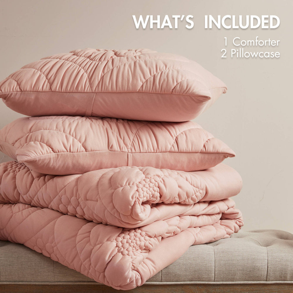2-Piece Twin Comforter Set,Pink Media 10