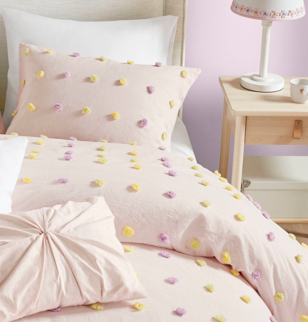 4PCS Twin/Twin XL Cotton Jacquard Pom Pom Comforter Set Media 17
