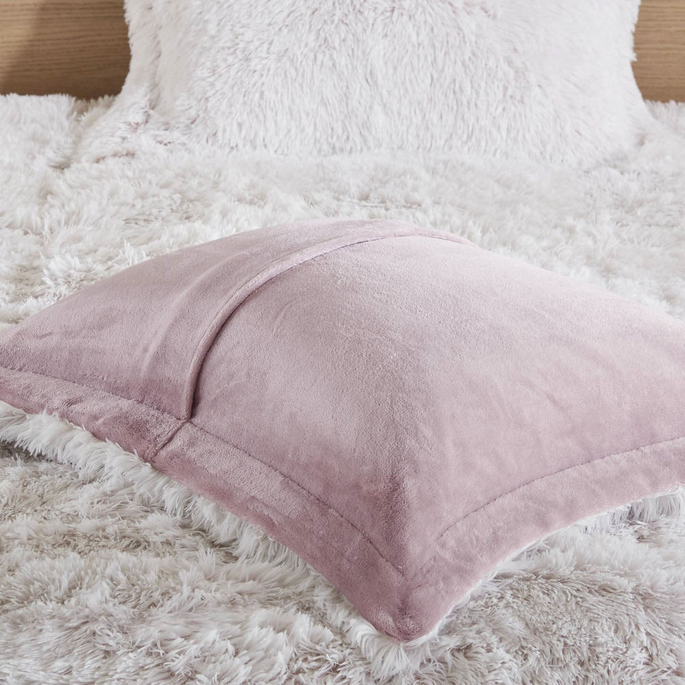 Faux Fur Comforter Shaggy Pink & White King & Cal King 3 Piece Set For Bedroom Decor Soft Media 5